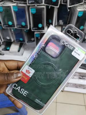 iPhone 12 Pro Max Leather Bend Stand Magsafe Green Case - thumbnail 2