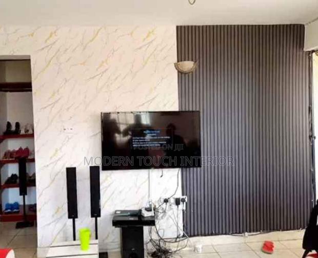 Grey Fluted Wallpaper Design
