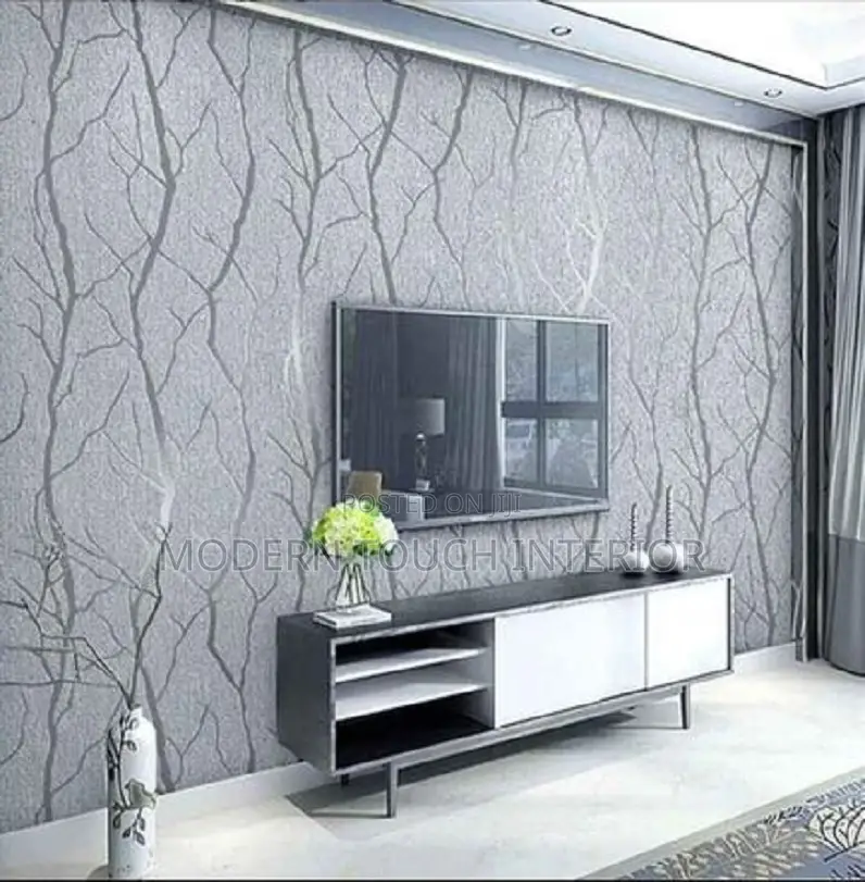 Grey Foral Wallpaper