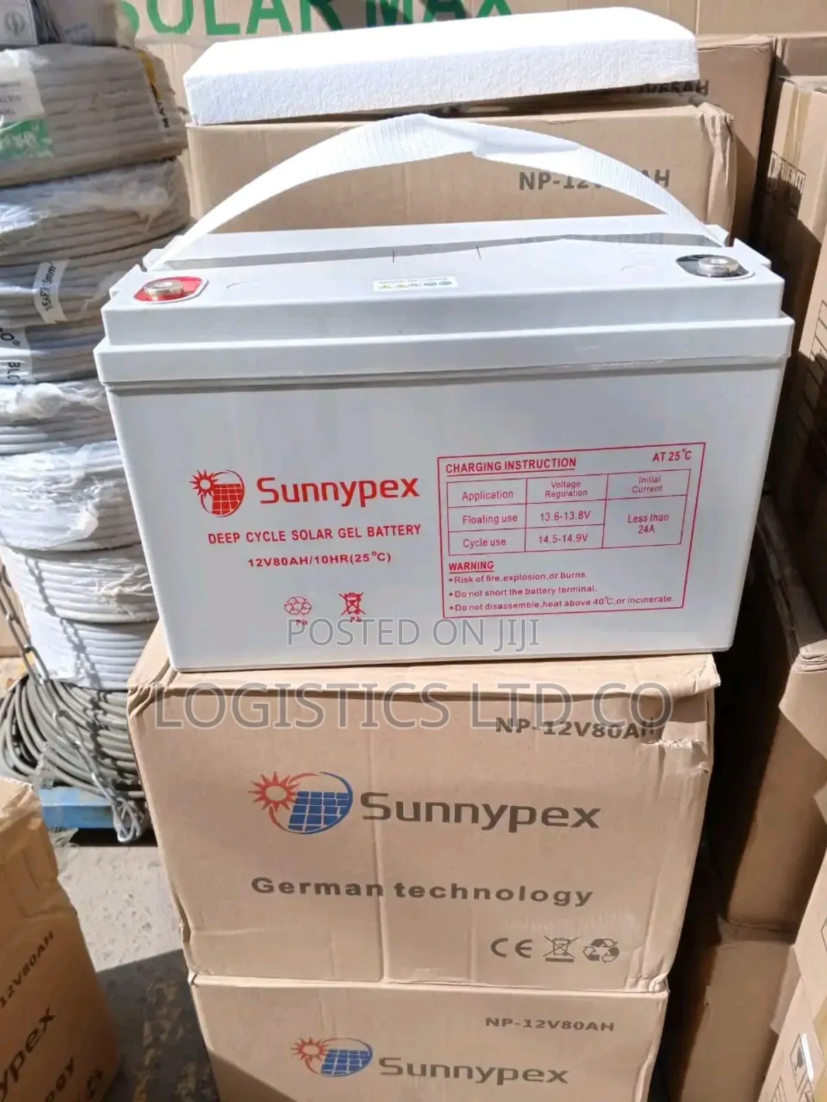 Sunnypex 12v - 80ah Solar Battery/ Maintenance Free