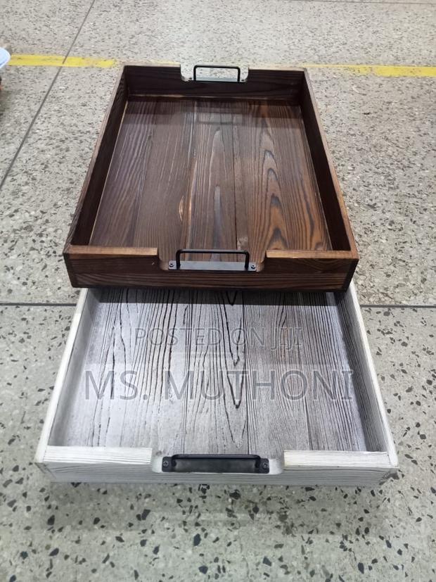 Fir Wood Serving Tray With Metal Handle * at  - main view