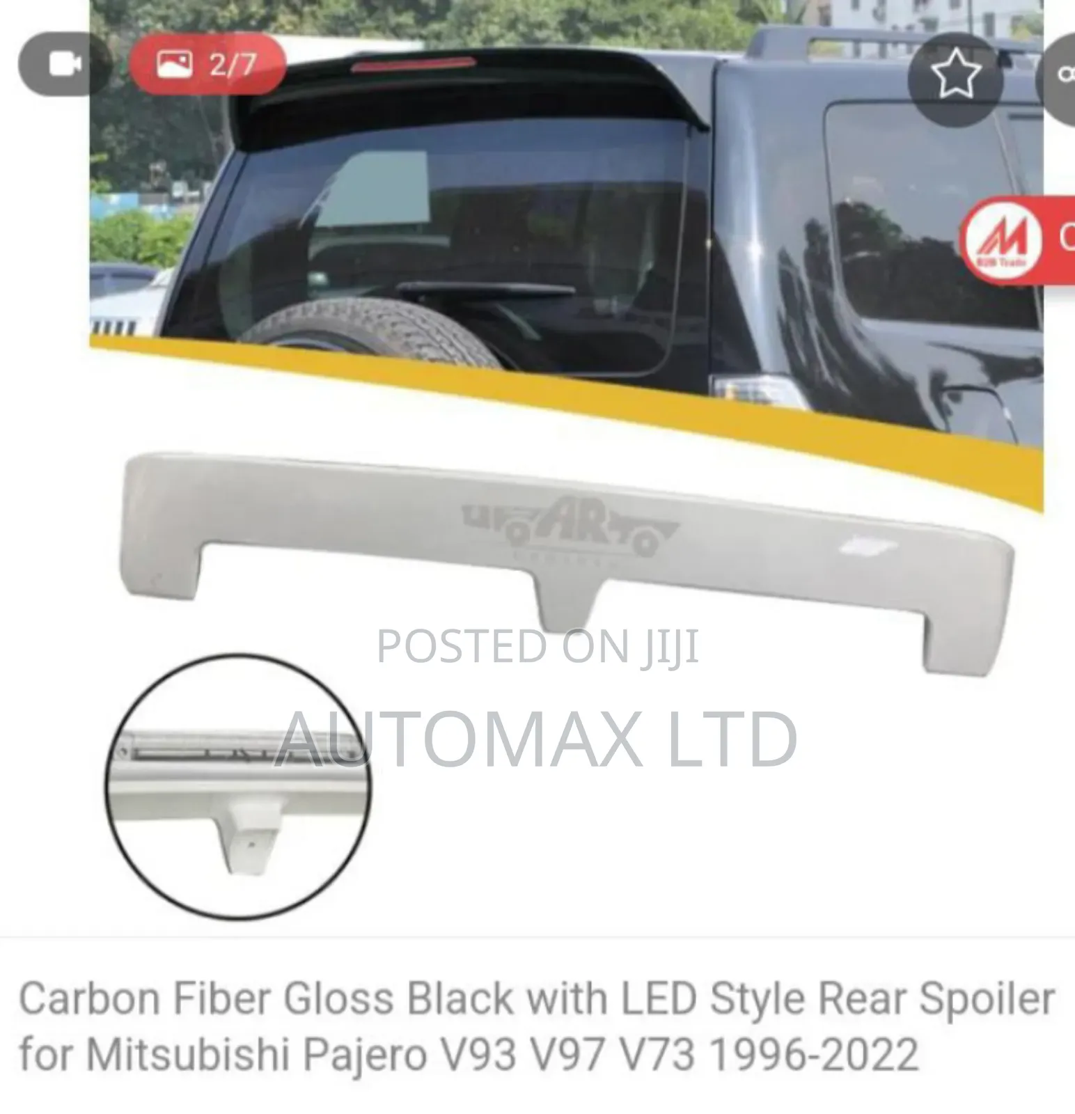 V93,V97,V73 Mitsubishi Pajero, Rear Roof Spoiler With Led