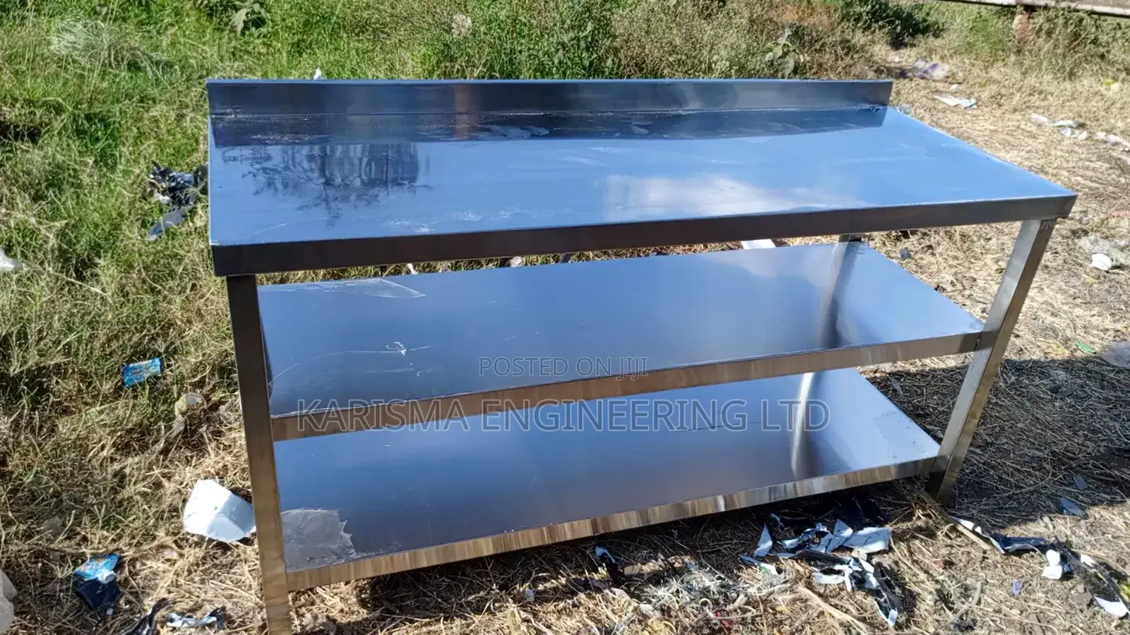 Stainless Working Table Top With 2 Undershelves