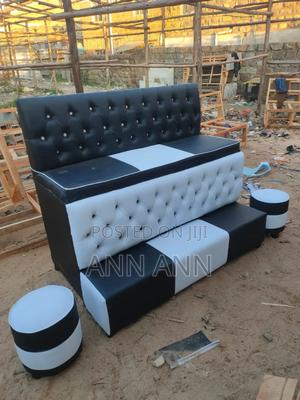 Pedicure Seat 3 Seater Black and White - main view