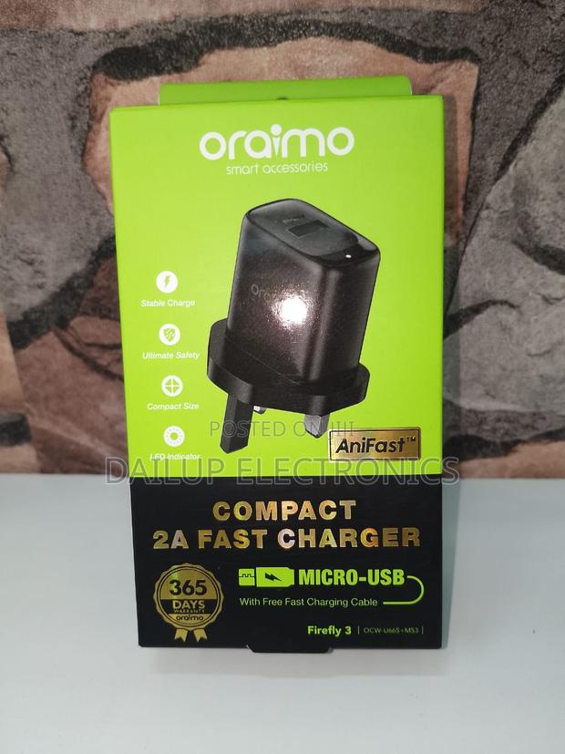 Oraimo 2A Fast Charger OCW-U66S+M53