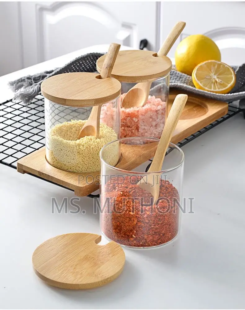 3 Set Condiment Container Seasoning Box Set Glass