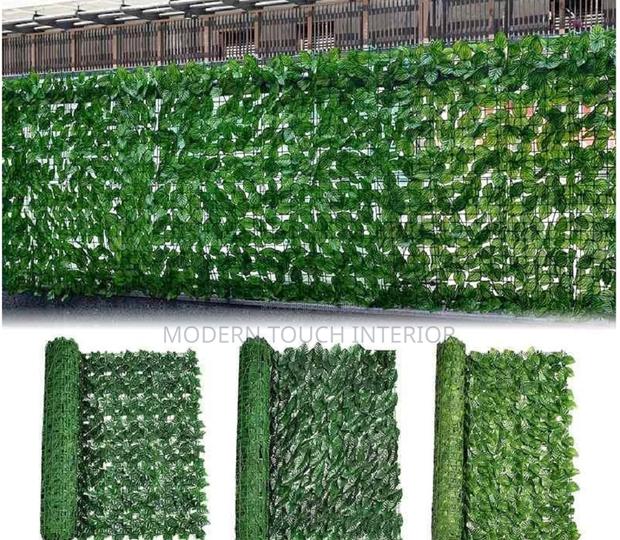 Dark Green Artificial Privacy Fence
