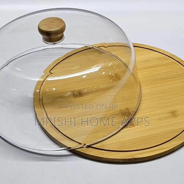 *Acrylic Food Cover With Bamboo Base, 
*Size 30cm Base* - thumbnail 2