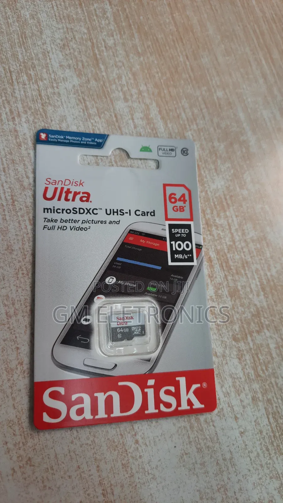 New 64GB 100mb/S A1 Class 10 UHS-I Microsdhc Card.