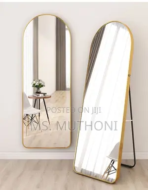 FORBATH Arched Full Length Mirror, Gold: Black Mirror