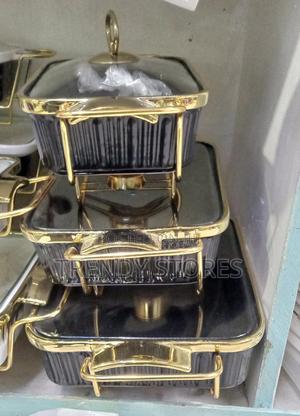3pc Black Gold Ceramic Chaffing Dish - thumbnail 2