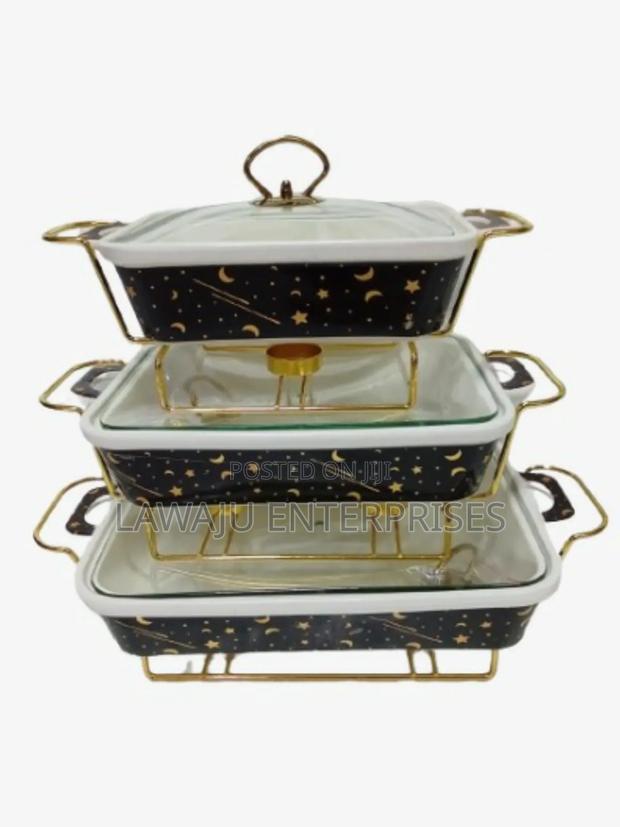 3 Pc Ceramic Moonstar Chaffing Dish