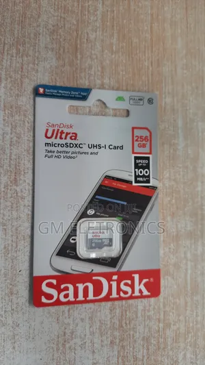 New 256GB 100mb/S Class 10 UHS-I Microsdhc Card.