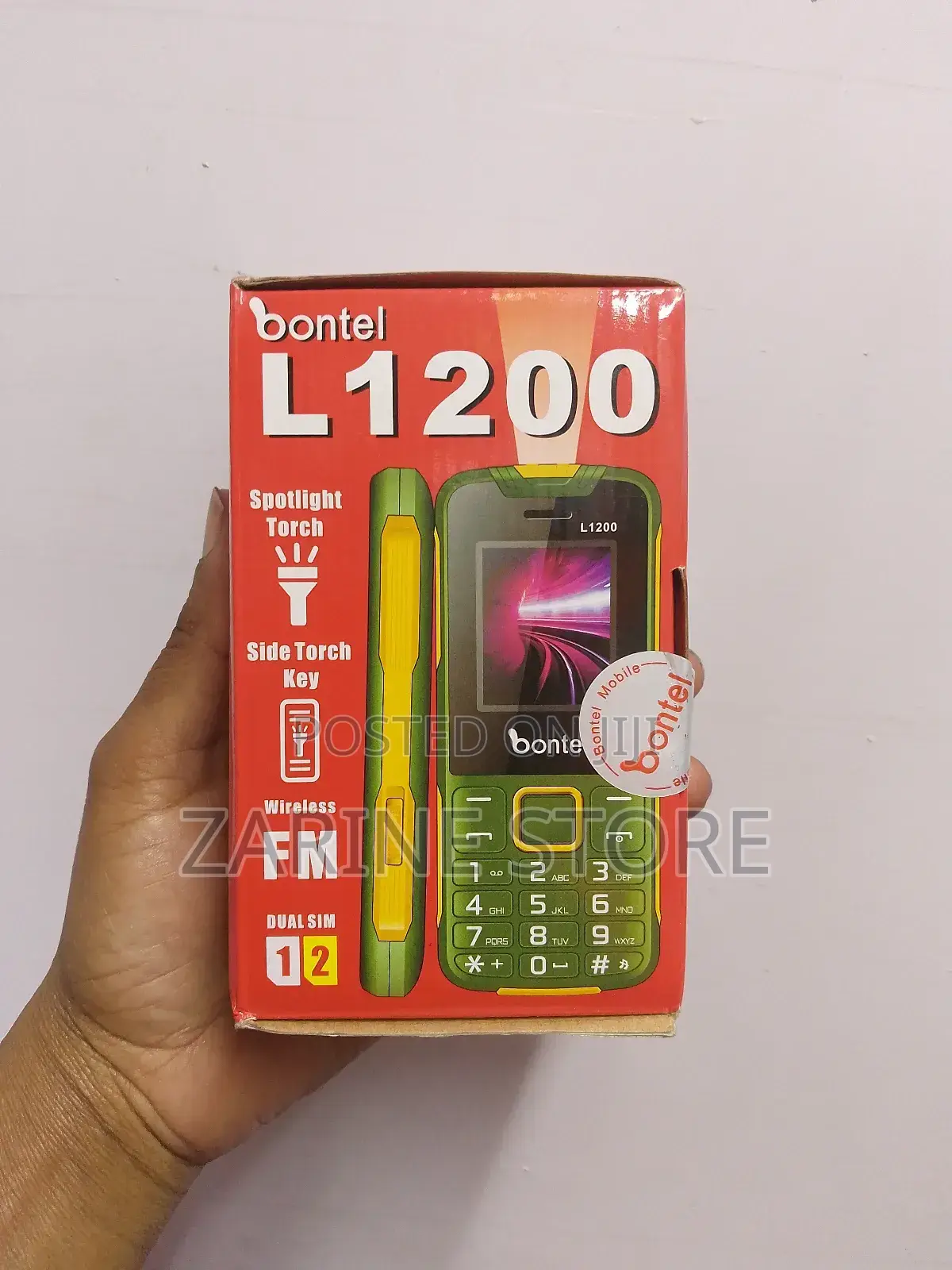 L1200 Button Phone With Spot Light, Wireless FM, Dual Sim