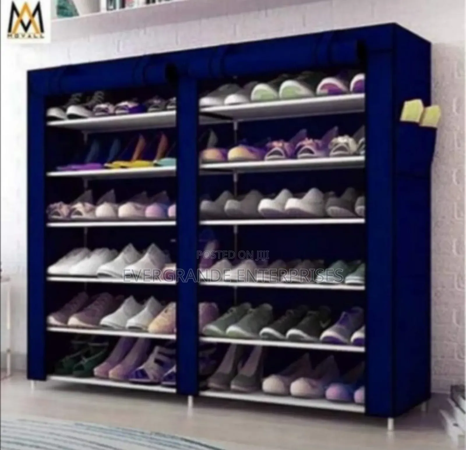 Metallic Double Shoe Rack 2 Column With 36 Pairs