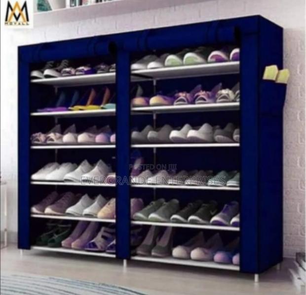 Metallic Double Shoe Rack 2 Column With 36 Pairs