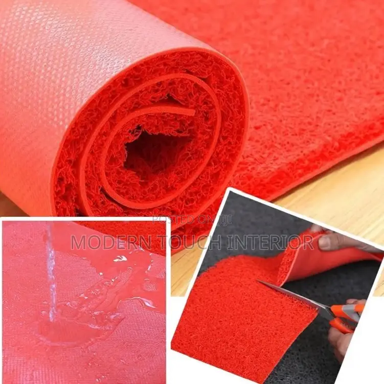 Red Anti-Slip PVC Spaghetti Carpet