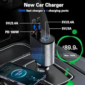 120W Super Fast Charger 4 in 1 Car Charger