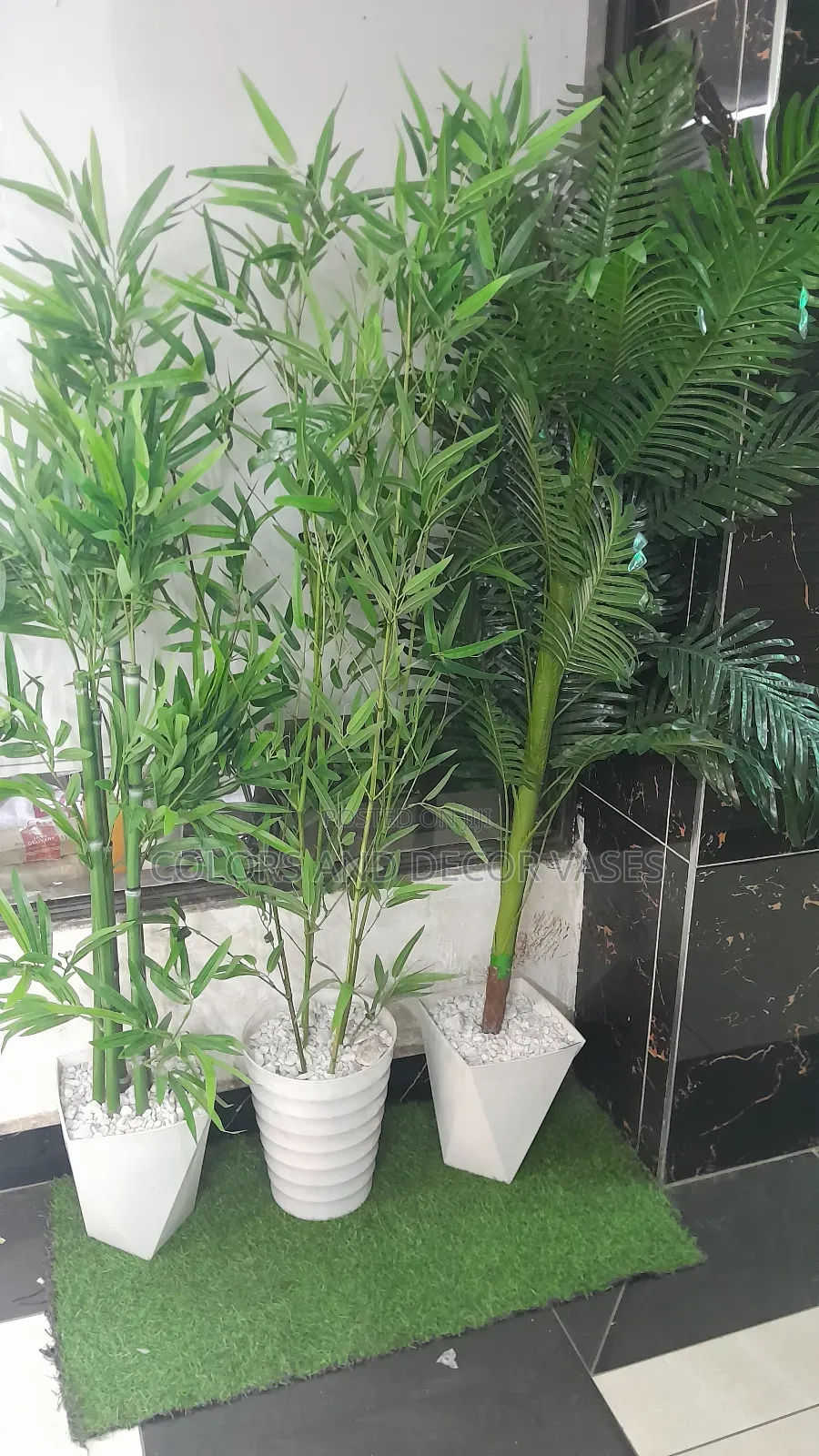 1.5m Long Plants and Vases With Pebble Stones KSH 