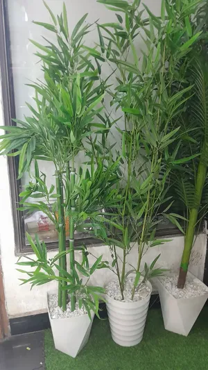 Bamboo Artificial Sticks With Plastic Vase