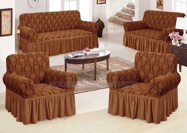 Brown Jacquared 7 Seater Sofa Covers