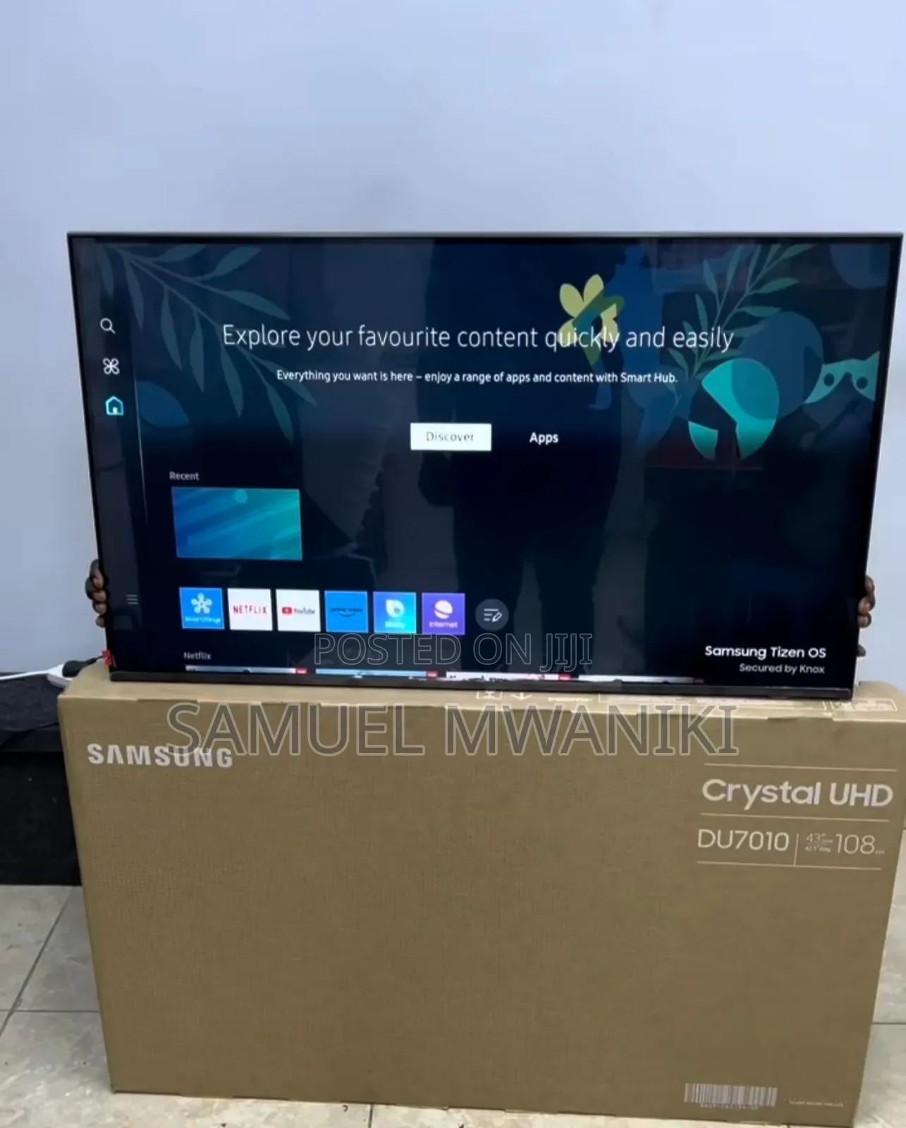 Samsung 43" Crystal Uhd Du7010 Tizen Os Smart Tv New Model