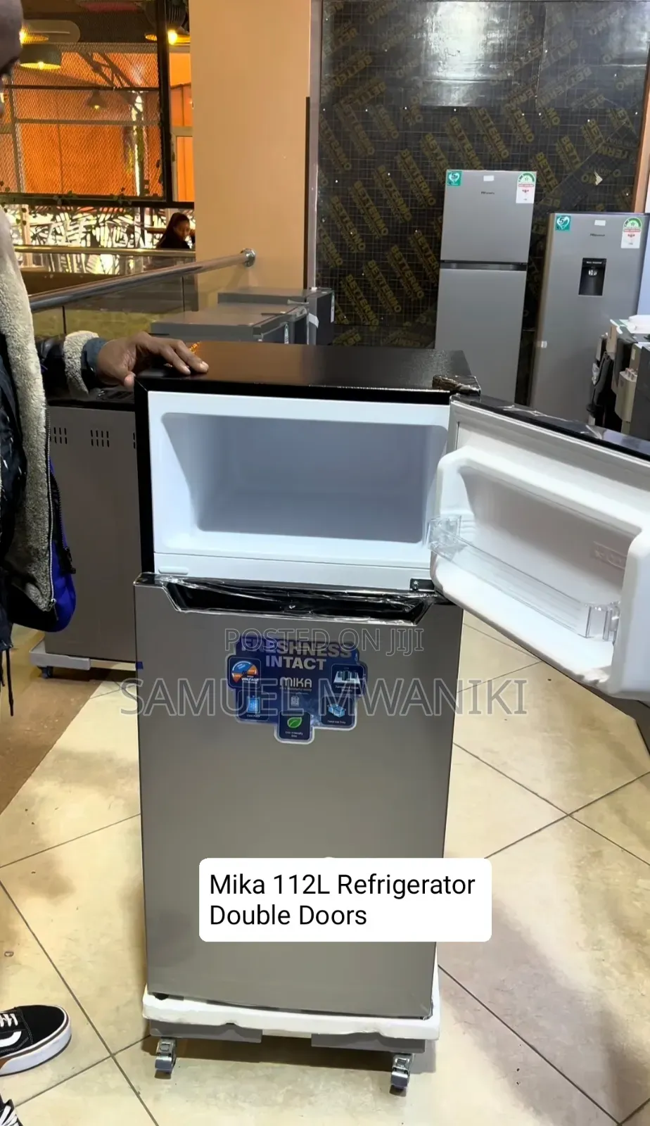MIKA Refrigerator 112 Liters (Direct Cool) Line Silver Dark