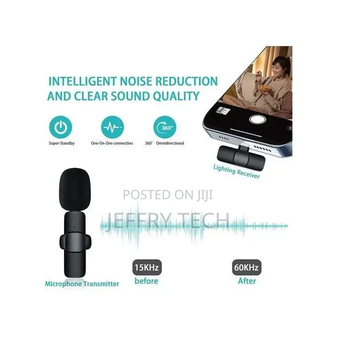 Plug Play Wireless Lavalier Microphone for iPhone, Type