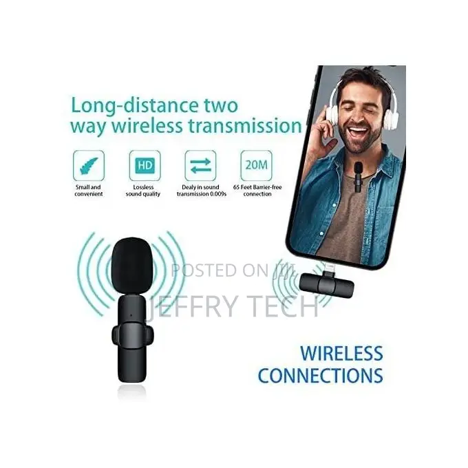 Plug Play Wireless Lavalier Microphone for iPhone, Type