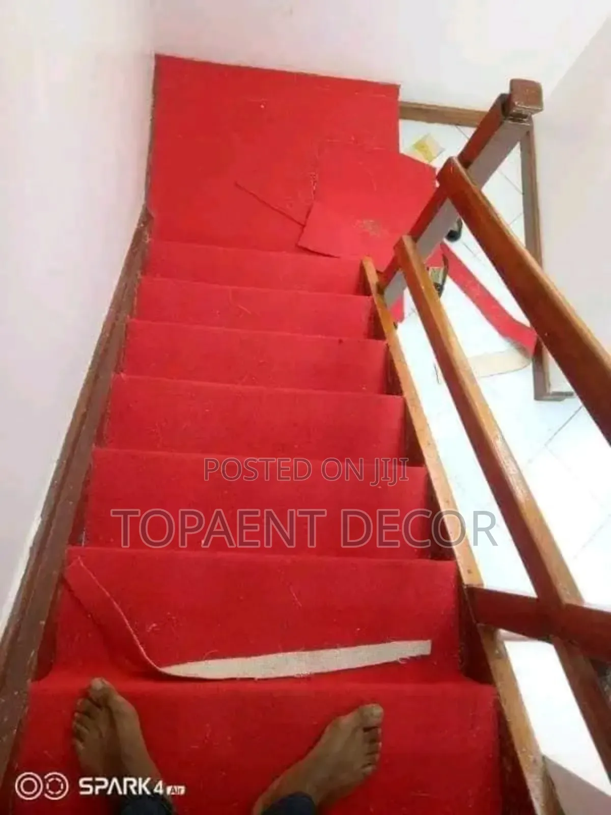 Staircase Plain Red Delta Floor Carpets