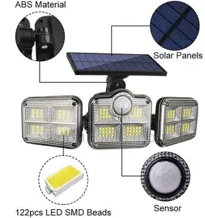 Solar Light Three Rotatable Heads Solar Motion Sensor