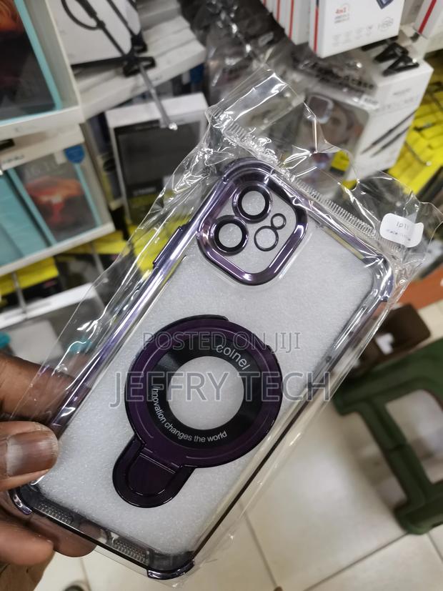 Electroplated Bracket Magnetic Suction Case for iPhone 11e - thumbnail 3