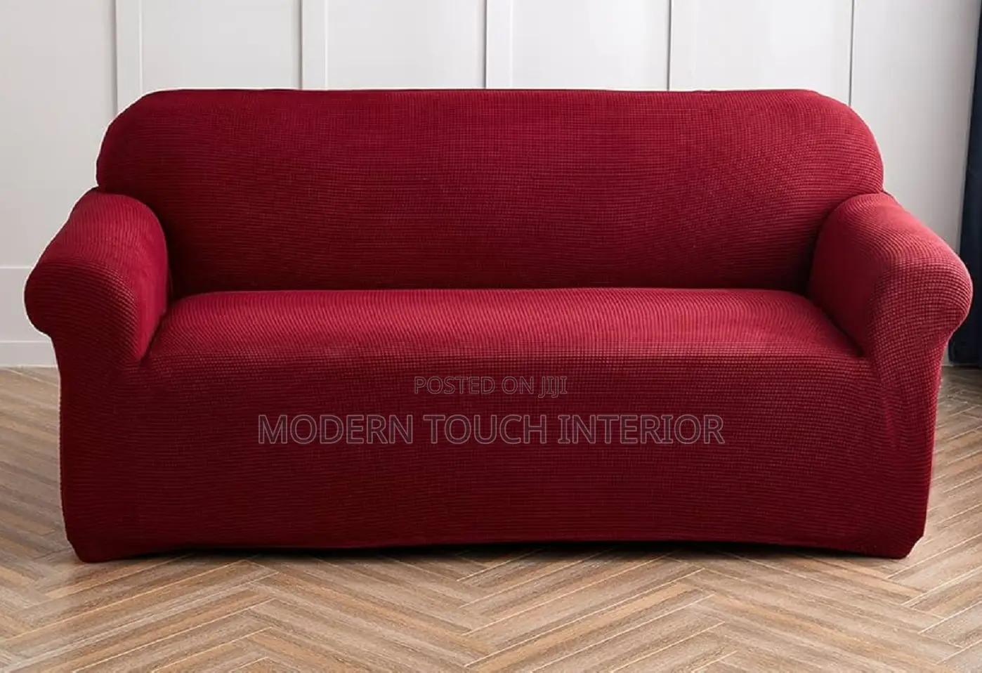 Maroon Plain 3 Seater Sofa Cover