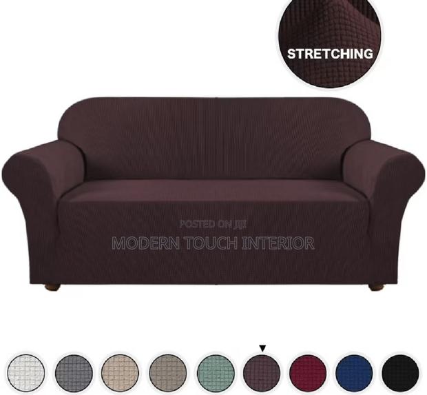 Plain Sofa Cover - Chocolate Brown