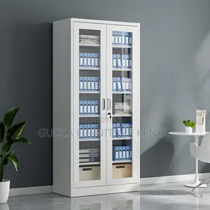 Elegant and Spacious White Steel Filing Cabinet With Lock