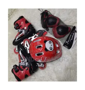 Complete Roller Skatin Shoes With Protective Gears