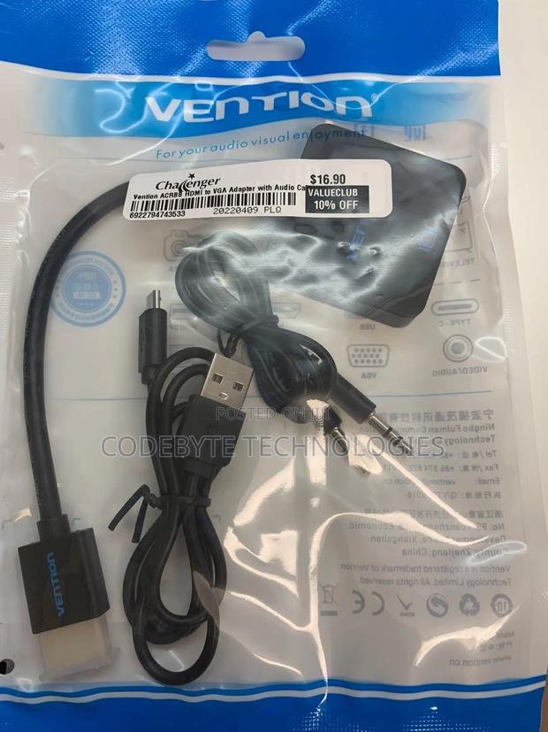 Vention VGA to HDMI Converter With Female Micro USB - main view