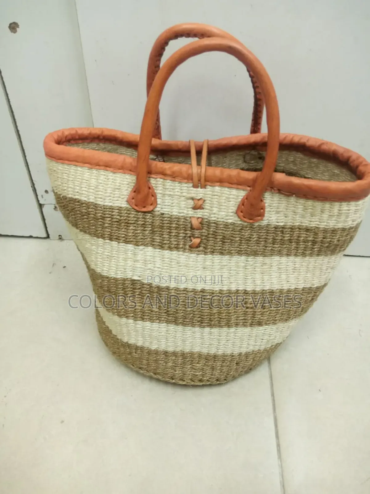 Leathered Handles Baskets in Stock