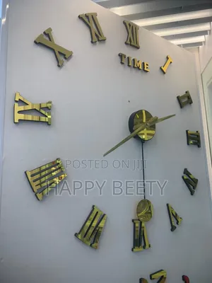3D Large Roman Numeral Acrylic Mirror Wall Clock Sticker