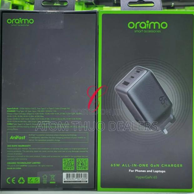 Oraimo Hypergan 65W Phone Laptop Allin One Charger - main view