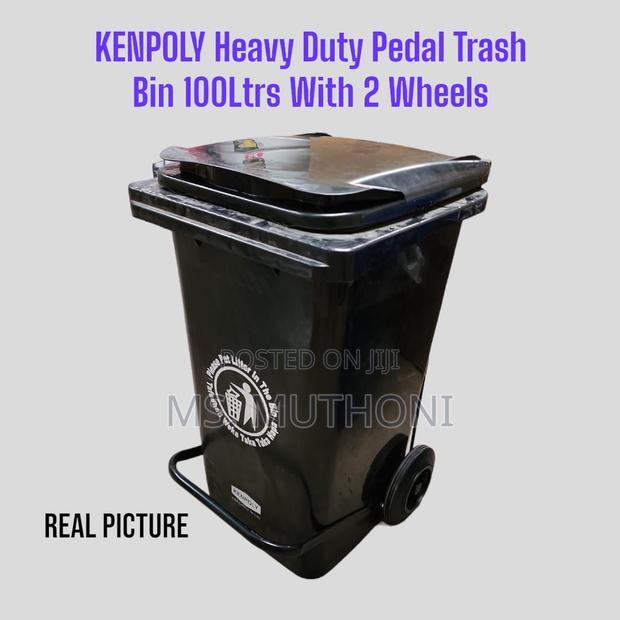 Heavy Duty Pedal Bin 100ltrs With 2 Wheels At