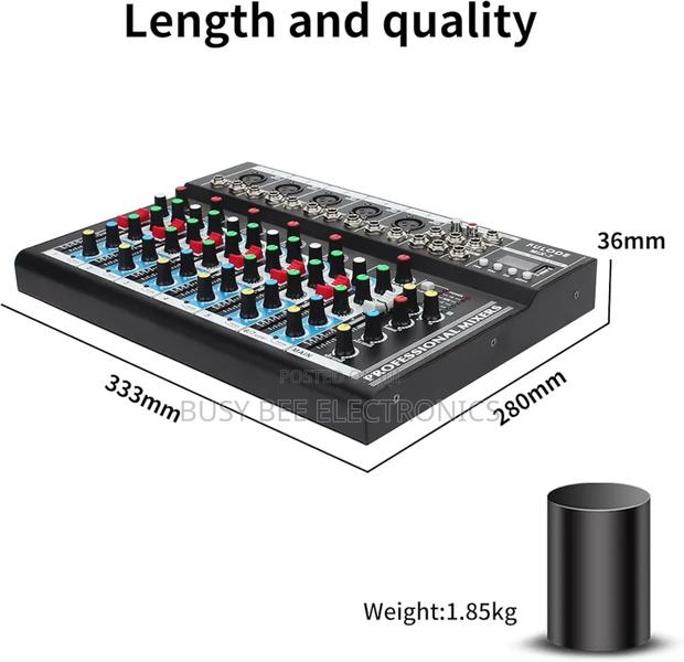 7-Channel Audio Mixer, Bluetooth Portable Sound Board