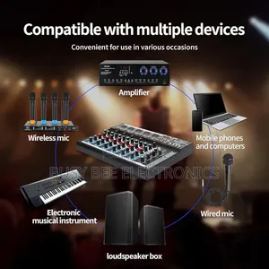 7-Channel Audio Mixer, Bluetooth Portable Sound Board