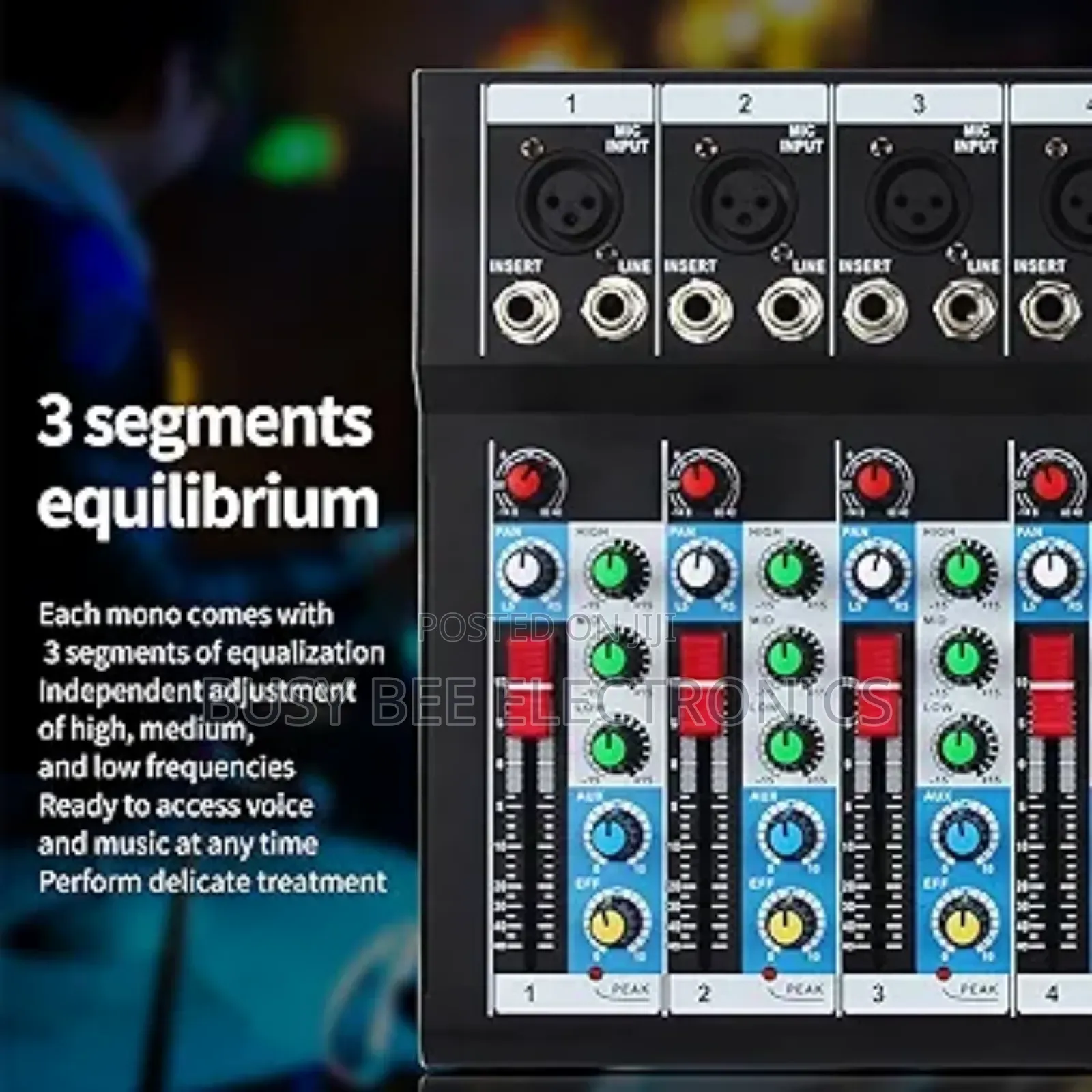7-Channel Audio Mixer, Bluetooth Portable Sound Board