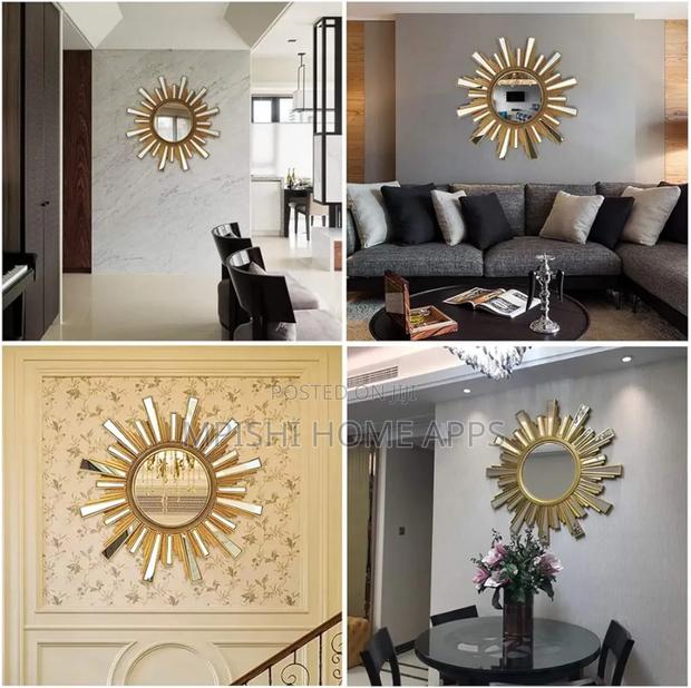 25cm Sun Shape Gold or Silver Decor Mirror