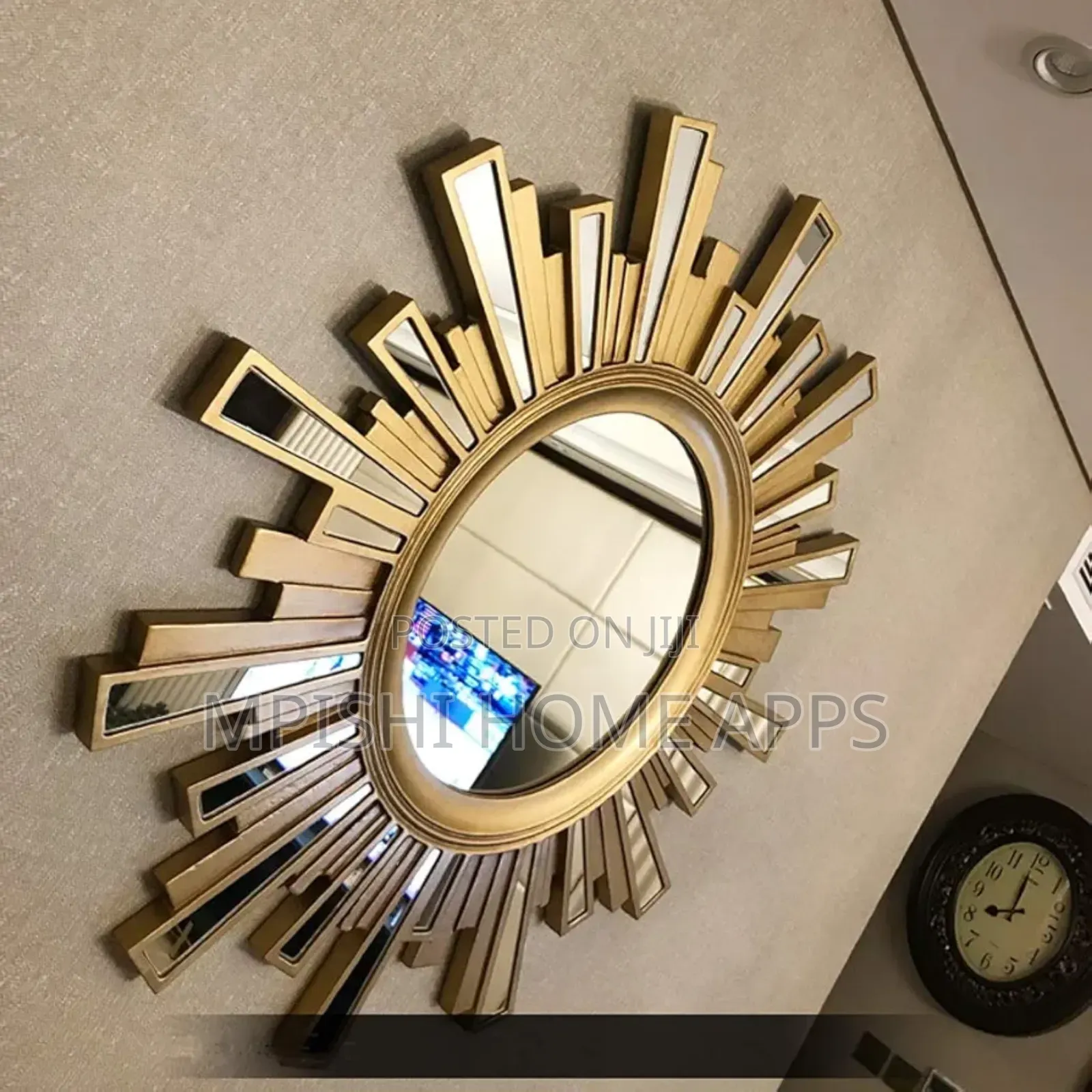 25cm Sun Shape Gold or Silver Decor Mirror