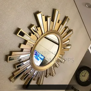 25cm Sun Shape Gold or Silver Decor Mirror