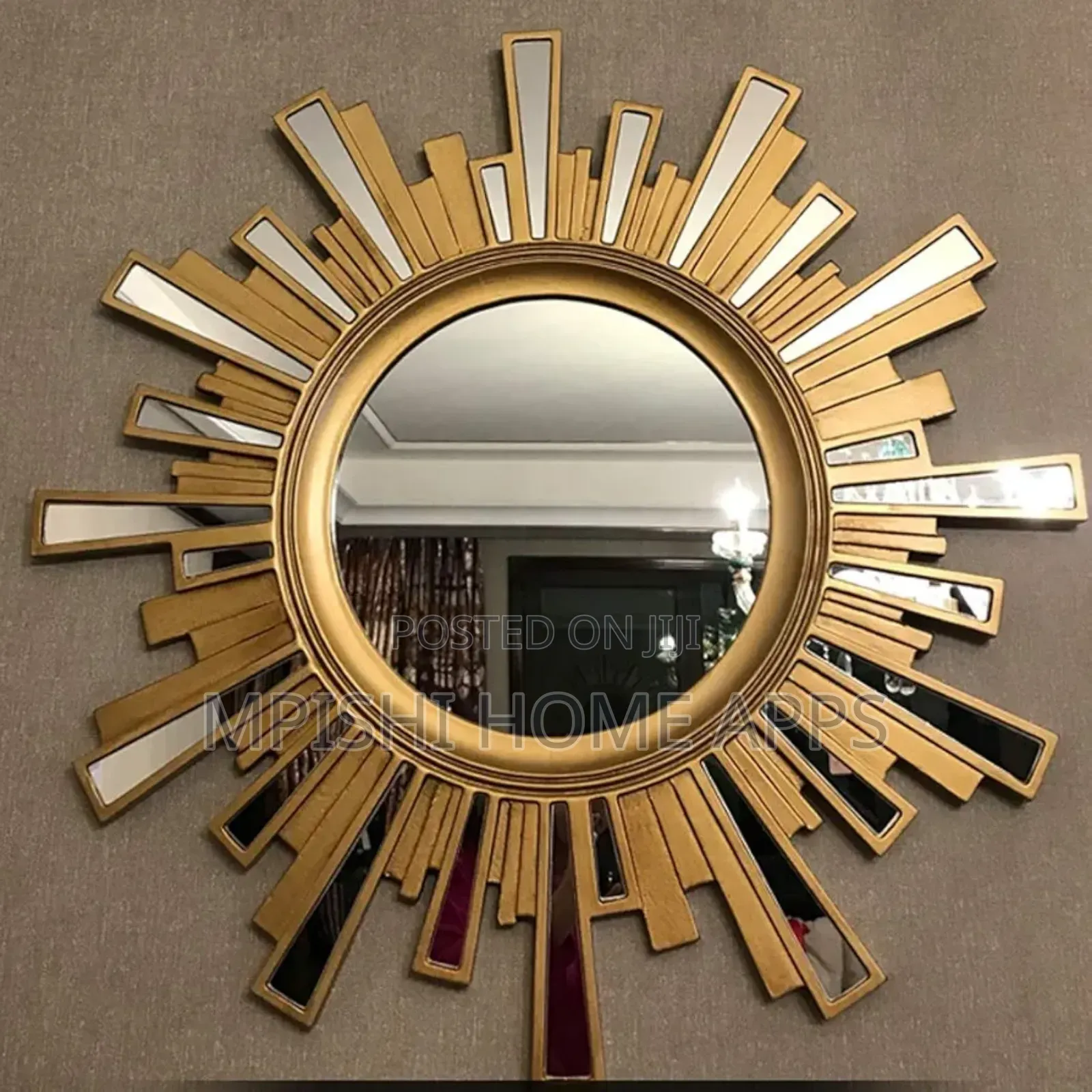 25cm Sun Shape Gold or Silver Decor Mirror