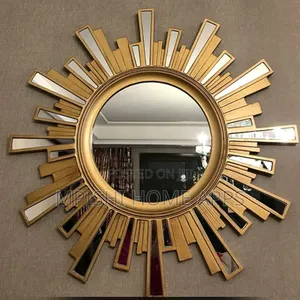 25cm Sun Shape Gold or Silver Decor Mirror