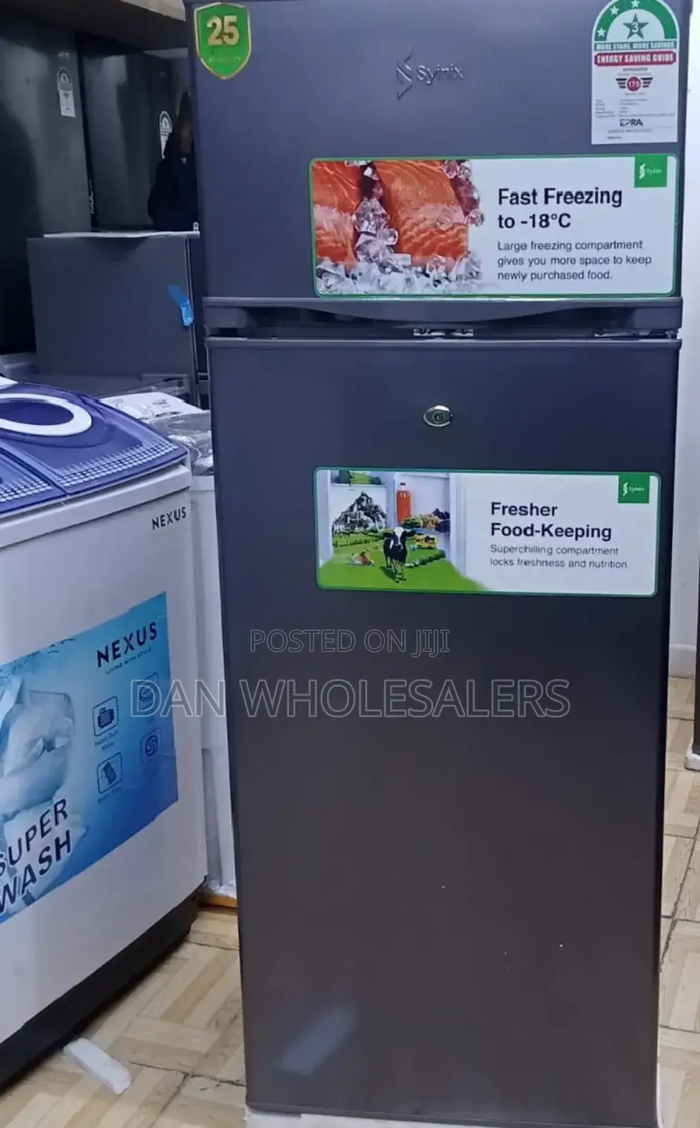 Syinix Fridge 210L Double Door